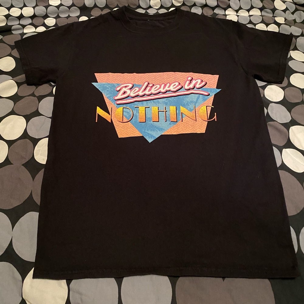Rare Vintage BELIEVE IN NOTHING Vapor Wave T-Shirt